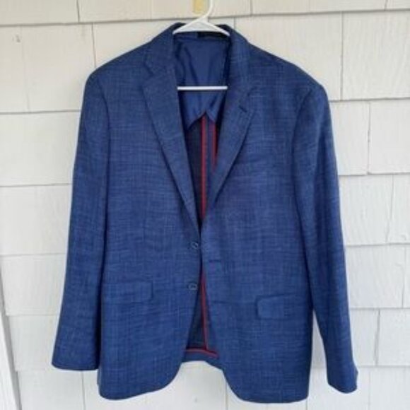 TailoRED Loro Piana Summertime Wool Silk Linen Sport Coat Blazer Blue size 40R - Picture 6 of 10
